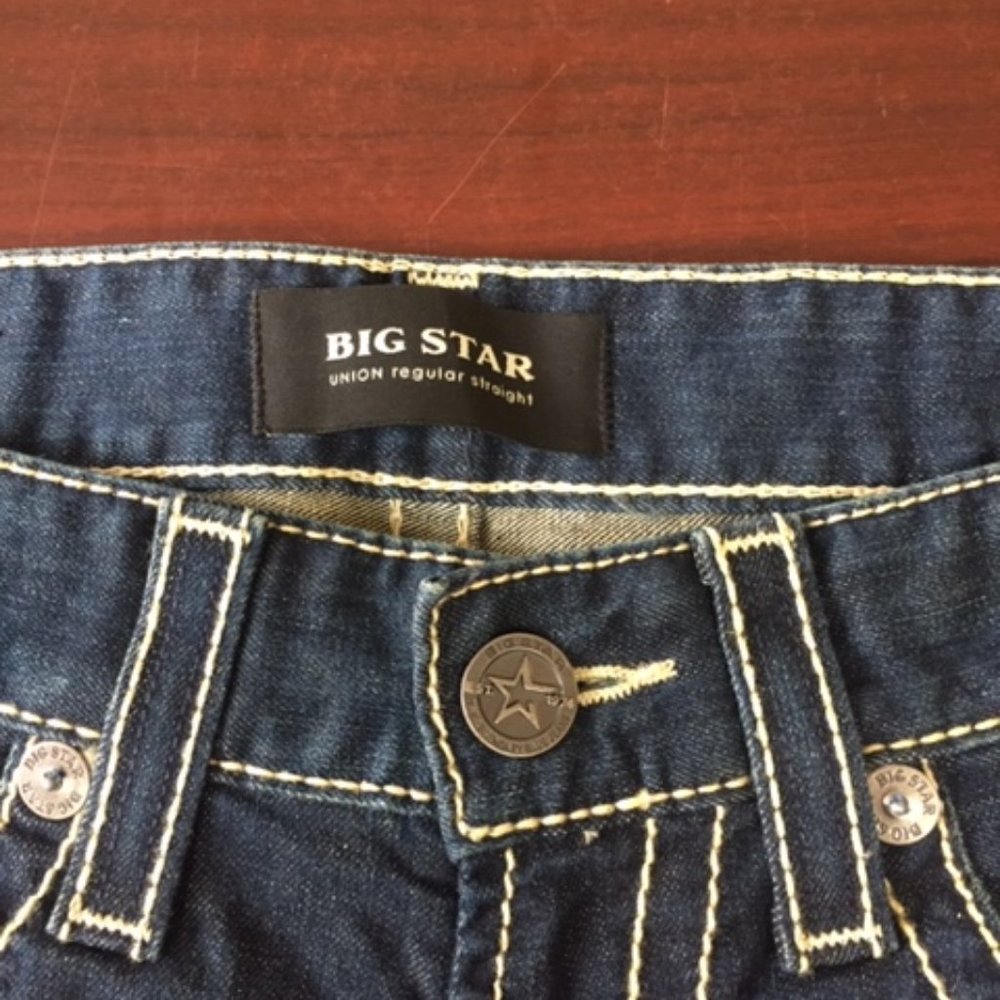 NWT Big Star Union Regular Straight Leg Jeans Denim Distressed Jeans - Picture 6 of 10